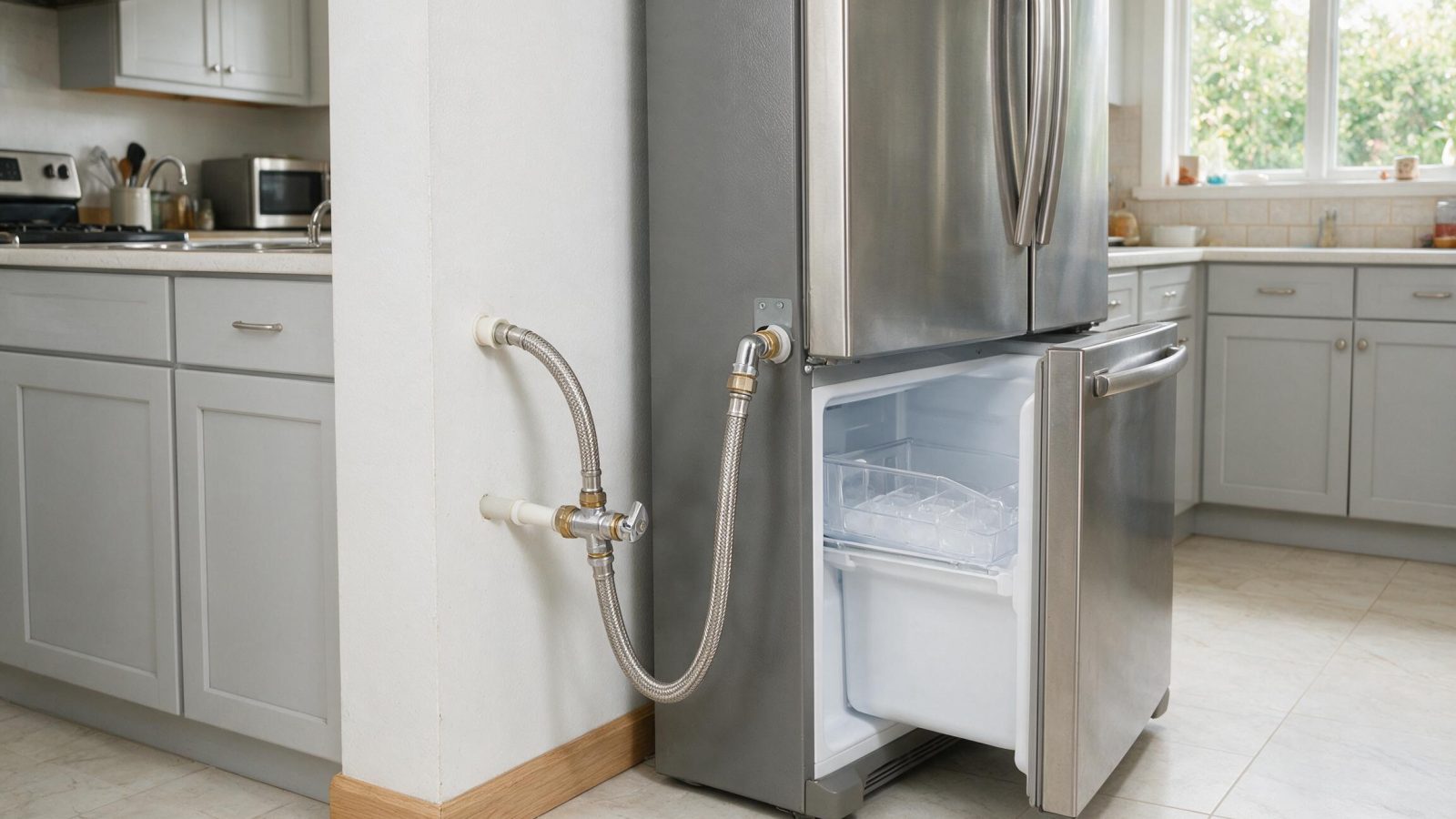 GE refrigerator ice maker without water supply